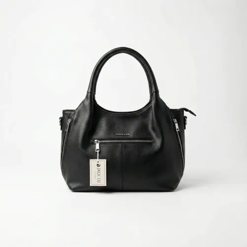 Жіноча сумка чорна на плече, велика м'яка сумка-хобо з еко-шкіри повсякденна Jack Lu