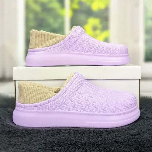 Калоші без задника сабо на хутрі жіночі Dago Style бузкові