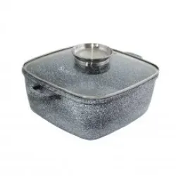 Котел UNIQUE UN-5206 4.3л (24см, квадратний, з кришкою, гранітний)