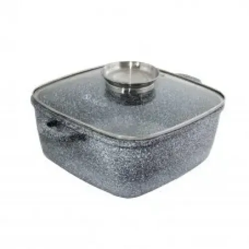 Котел UNIQUE UN-5206 4.3л (24см, квадратний, з кришкою, гранітний)