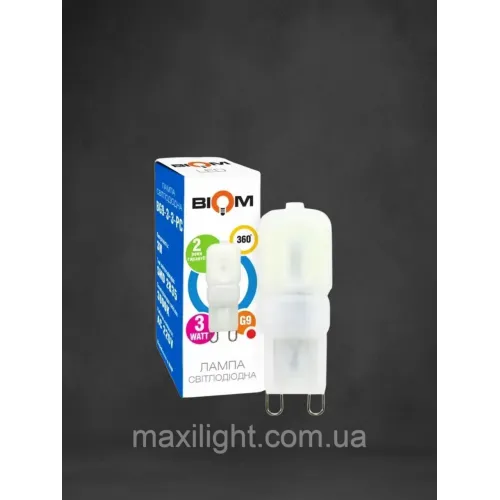 Капсульна Світлодіодна Лампа BIOM G9 3W 220V (пластик) 4500K нейтральний білий
