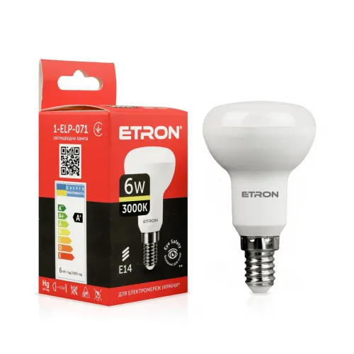 Світлодіодна LED лампа R50 6W E14 220V 3000K ETRON 1-ELP-071 рефлекторна