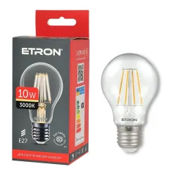 Світлодіодна LED лампа 10W А60 E27 ETRON 1-EFP-107 Filament 3000K