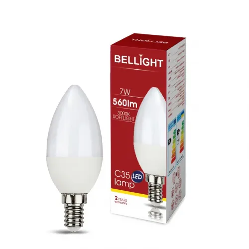 Лампа світлодіодна LED С35 220V/7W E14 3000K свічка