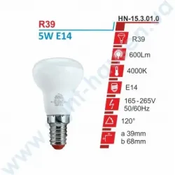 Лампа світлодіодна R39 5W E14 4000K RIGHT HAUSEN LED Standard