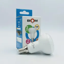 Світлодіодна лампа економ енергозберігаюча Biom BT-554 R50 7W E14 4500К матова