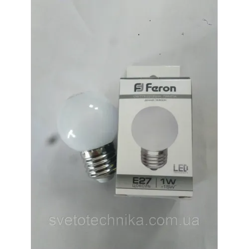 Декоративна світлодіодна лампа кулька Feron LB37 E27 1W 6400К (холодний білий))