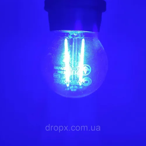 LED ЛАМБА ФИЛАМЕНтНА VELMAX V-FILAMENT-G45, 2W, E27, Синій, 200LM