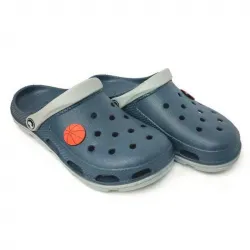 Кроксы мужские сабо резиновые шлепанцы закрытые сине-серые 44