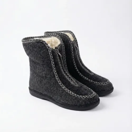 Бурки чуні повстяні зимові на блискавці. Теплі капці-черевики на хутрі. Розміри 37-42 40