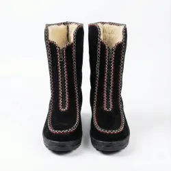 Бурки зимові високі суконні на хутрі. Чорні чуні на блискавці. Розміри 38-42 40
