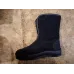 Бурки жіночі високі зимові повстяні. Чорні чуні з вишивкою Сніжинка на блискавці. Розміри 37-41