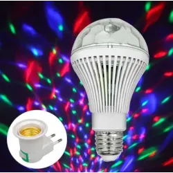 Лампа в патрон 220V+перехідник RD-5004, Обертова лампа для вечірок, Диско лед лампа