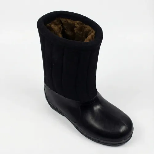 Бурки (валенки шитые) войлочные черные с резиновыми галошами (38 - 45) 45