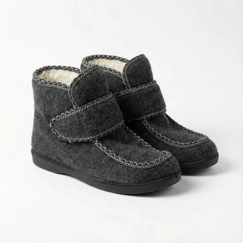 Бурки суконні зимові на липучці. Сірі чуні для широкої ноги та високого підйому. Розміри 37-42 42