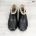 Жіночі галоші піна на хутрі Dago Style (37-41). Чорні зимові сабо, Утеплені гумові черевики