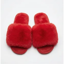 Жіночі пухнасті капці з хутром (мікс кольорів). Теплі домашні тапочки для дівчат 38