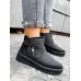 Черевики жіночі зимові дутики чорні короткі на хутрі, Теплі бурки на блискавці (розміри 37-42)