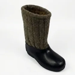 Бурки шинельні сірі з гумовими калошами. Валянки шиті зимові вологостійкі VR 38-45 42