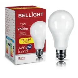 Лампа низьковольтна LED A60 12/48V 12W E27 4000K світлодіодна