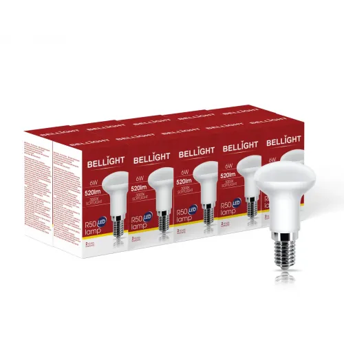 Світлодіодна лампа Bellight R50 6W E14 3000K НАБІР 10шт.