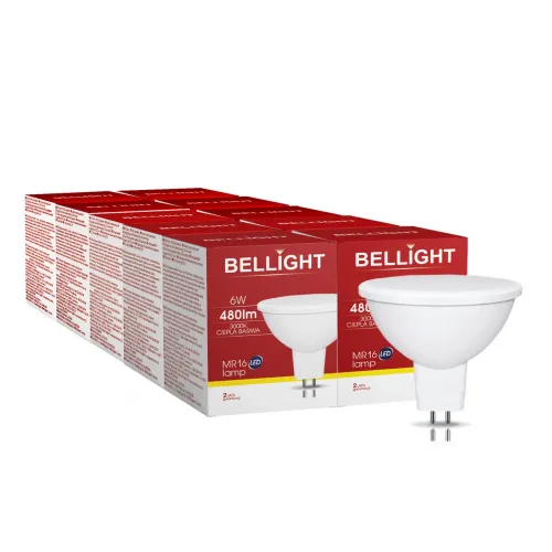 Світлодіодна лампа Bellight MR16 220 - 240V 6W 3000K GU 5.3 НАБІР 10шт.