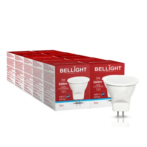 Лампа світлодіодна LED MR11 12V 3W 6500K низьковзольтна. Набір 10шт.