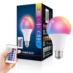 Розумна лампочка RGB 16 кольорів Е27 LED 15Вт + пульт ДК