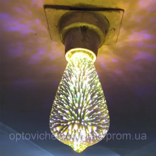 Лампа Феєрверк 3D світлодіодна E27 4 Вт Хіт продажу!