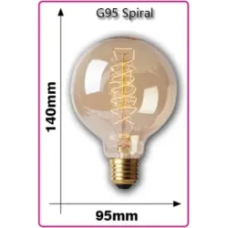 Лампа Едісона Е27,Лампочка розжарювання, даметром 95мм.
