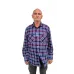 Чоловіча тепла байкова сорочка в клітинку JAGIN (р. 46-56) | Фіолетова фланелева сорочка