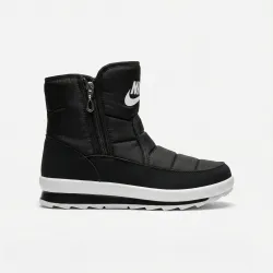 Ботинки женские зимние дутики черные на белой подошве, Теплые короткие сапожки спорт стиль (размеры 37-41) 40