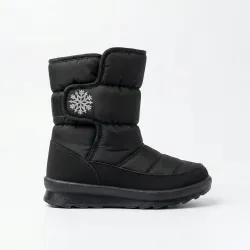Жіночі зимові дутики чорні (на липучці) | Зі сніжинкою, Теплі, Короткі чоботи 41