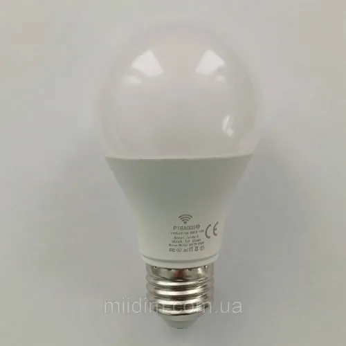 Лампа світлодіодна з датчиком руху 12w цоколь E27 тепле біле світло