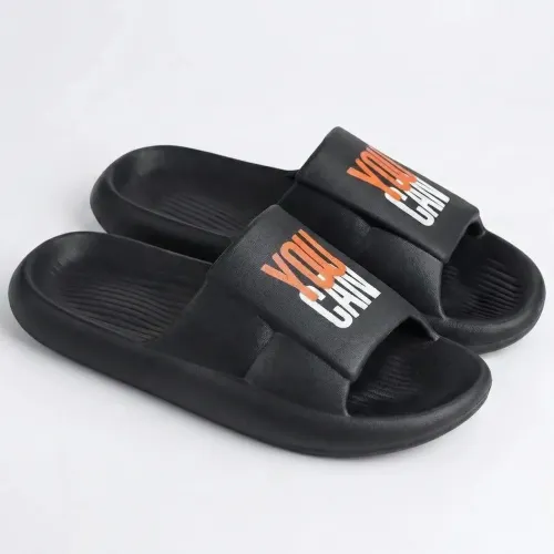 Шльопанці жіночі чорні You Can піна ЕВА. Стильні молодіжні сланці з написом 36-41 38