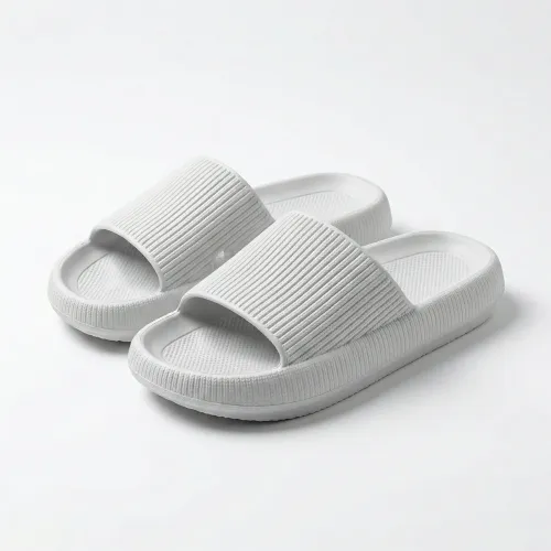 Жіночі шльопанці (пінка) білі фактурні | На платформі, М'які, Розміри 37-41 40