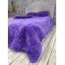 Плед-покривало Травичка 220х240 см Фіолетовий. Пухнасте хутряне покривало на ліжко Євро (бамбук)