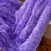 Плед-покривало Травичка 220х240 см Фіолетовий. Пухнасте хутряне покривало на ліжко Євро (бамбук)