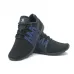 Чоловічі кросівки літні сітка Progress. Чорні текстильні кеди з синіми вставками 41-45