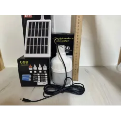 Лампа із сонячною панеллю Акумуляторна лампа для кемпінгу 20W/підвісна LED-лампочка