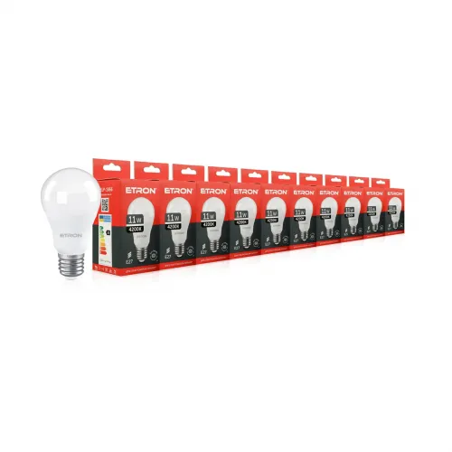 Світлодіодна лампа ETRON A60 11W 4200K E27 1-ELP-1066 10 шт