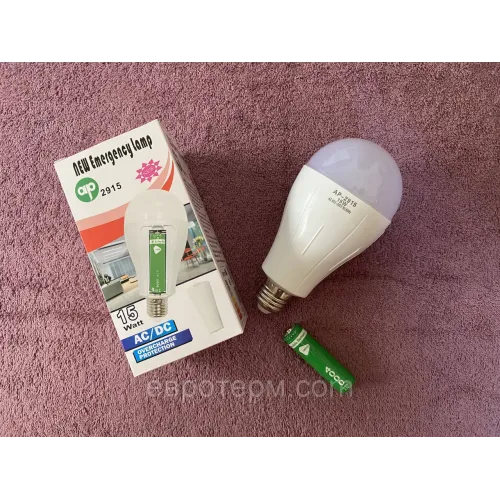 Лампа акумуляторна 15W, AP 2915, цоколь Е 27, 1 x 18650 аварійна лампа, світлодіодна LED-лампа