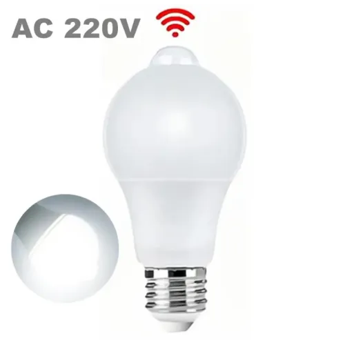 LED лампочка E 27 з датчиком руху 12W біле світло від 220