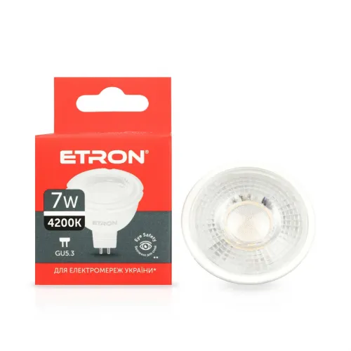 Світлодіодна лампа ETRON 1-ELP-854 MR16 7W 4200K 220V GU5.3