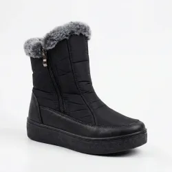 Жіночі зимові черевики-дутики на 2 блискавки. Теплі короткі чоботи на хутрі (37-42 р) 42