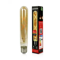 Світлодіодна філаментна лампа ETRON 1-EFP-1105 6W 2500K T30 E27 Golden позолочене скло