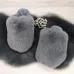 Жіночі домашні капці Пухнастики з еко-хутра сірі