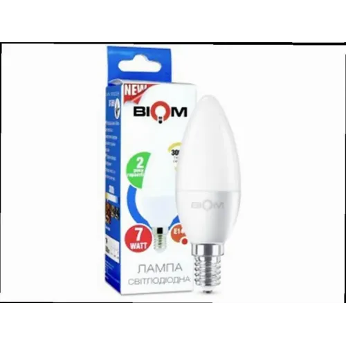 Лампа C37 E14 BIOM 7W 3000K BT-569