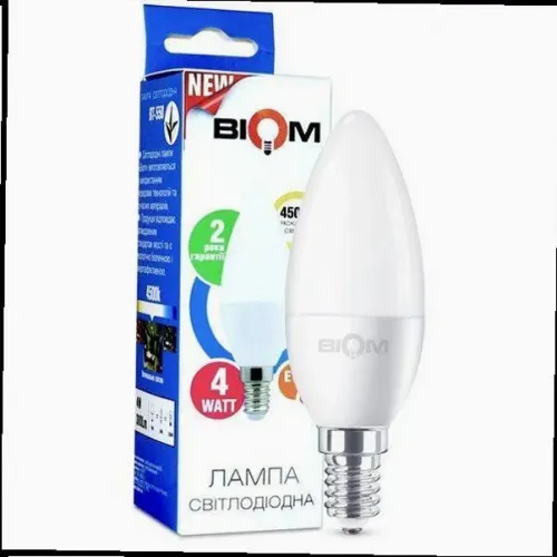 Лампа C37 E14 BIOM 4W 4500K BT-550