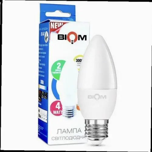 Лампа C37 E27 BIOM 4W 3000K BT-547